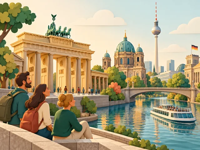 Berliner Stadtbild mit Brandenburger Tor und Fernsehturm