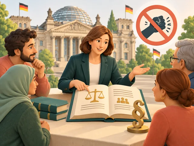 Ein Gesetzbuch und ein Gespräch über verbindliche Regeln