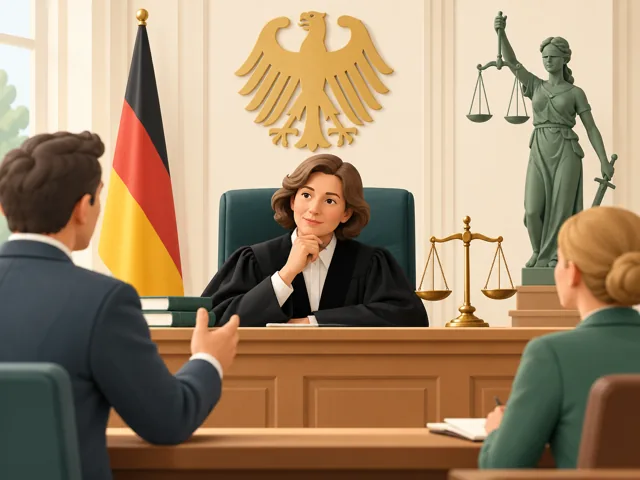 Richterliche Arbeit in einem Gerichtssaal